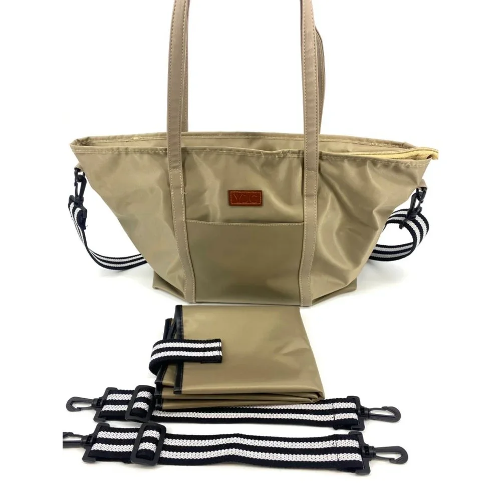 YJ Collection Large Utility Canvas and Nylon Travel Tote Bag NEW